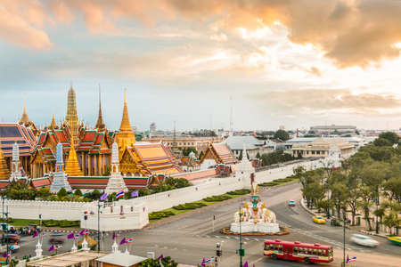 Grand Palace At Twilight In Bangkok, Thailandのeditorial素材