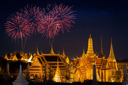 Grand palace at nigst in Bangkok, Thailand