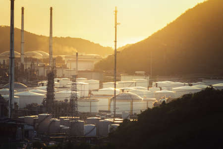 Oil Refinery factoryのeditorial素材
