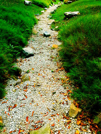 White marble path