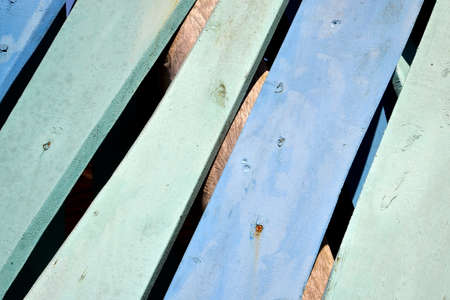 blue wooden plank wall backgroundの写真素材