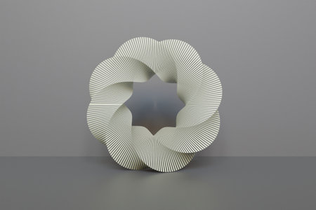 3d render of a metal ring on a gray background with shadowの写真素材