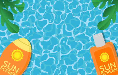 skin concerning the use of sunscreen.vector for sunscreen advertising.summer protection cream