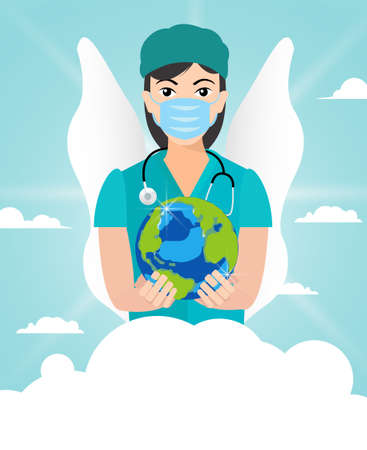 International Nurses Day, World Nurse Day, Nurse, International Midwives Day, Fight Coronaのイラスト素材