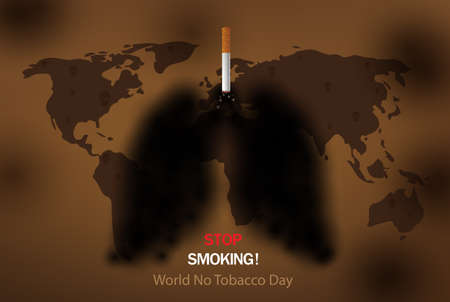 May 31st World No Tobacco Day. No smoking. Stop smoking before your life is shortened.のイラスト素材