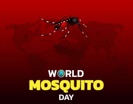 World malaria day concept design for malaria day. Good for banner, poster, campaign. Mosquito silhouette in sign illustration.のイラスト素材