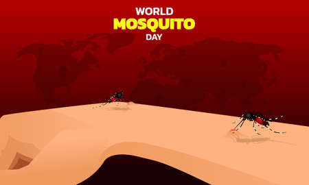 World malaria day concept design for malaria day. Good for banner, poster, campaign. Mosquito silhouette in sign illustration.のイラスト素材