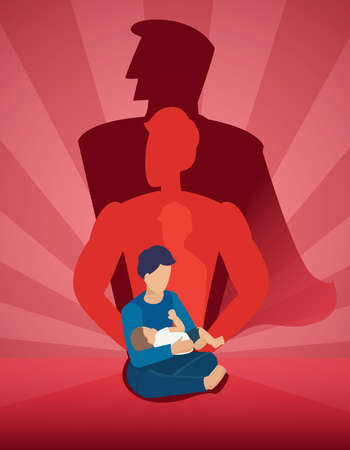 happy international father's day concept, can be use for card, poster, website, brochure background. vector illustrationのイラスト素材
