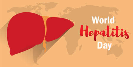 Concept of hepatitis. Vector illustration, banner or poster for world hepatitis day