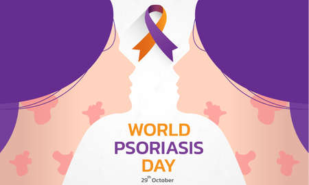 World Psoriasis Day concept. October 29. Psoriasis Awareness Month Vector Illustration.のイラスト素材