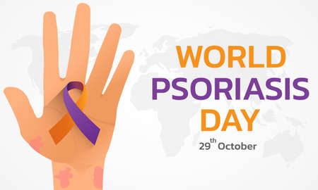 World Psoriasis Day concept. October 29. Psoriasis Awareness Month Vector Illustration.のイラスト素材
