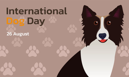 Happy National Dog Day 26 August. National Dog Day Vector Illustration. Great for card, Banner and emblemのイラスト素材