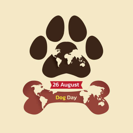 Happy National Dog Day 26 August. National Dog Day Vector Illustration. Great for card, Banner and emblemのイラスト素材