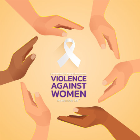 Vector illustration of a Background For International Day for the Elimination of Violence Against Womenのイラスト素材