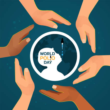 Vector illustration on the theme of world Polio day on October 24のイラスト素材