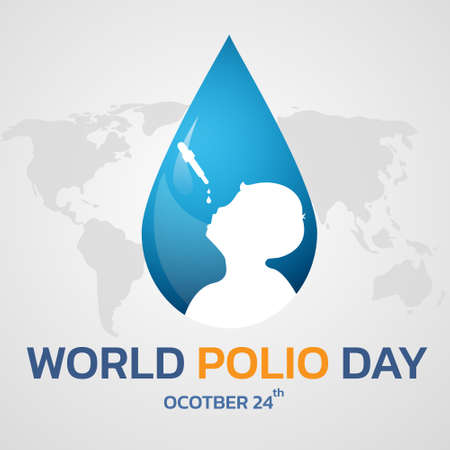 Vector illustration on the theme of world Polio day on October 24のイラスト素材