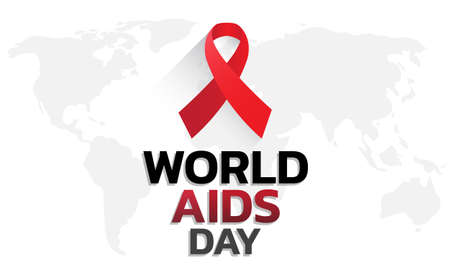 World AIDS Day Banner Background Illustration. Aids Awareness. World Aids Day concept. Red Ribbon.