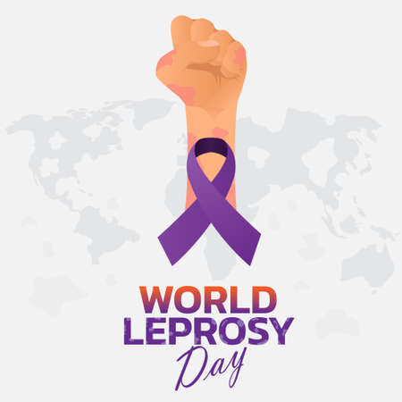 Vector illustration on the theme of World Leprosy Day in Januaryのイラスト素材