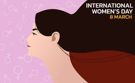 International Women's Day. Vector illustration of five happy smiling diverse women standing together.のイラスト素材