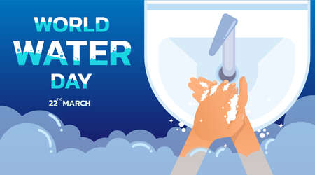 world water day consists of billboards card background for world water day to conserve waterのイラスト素材