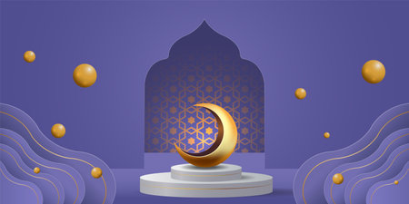 ramadan kareem banner background design illustrationのイラスト素材