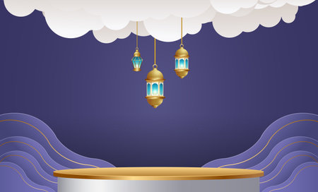 ramadan kareem banner background design illustrationのイラスト素材
