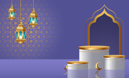 ramadan kareem banner background design illustrationのイラスト素材