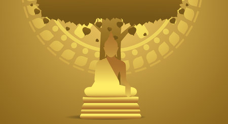 Background for makha bucha day ,Vesak Day, Atthami Puja Day, Asanha Bucha Dayのイラスト素材