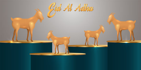 Eid Al Adha Mubarak the celebration of Muslim community festival background design.Vector Illustrationのイラスト素材