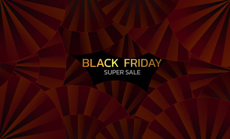 Black Friday Super Sale. Banner, poster on dark background. podium for saleのイラスト素材