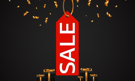 Black Friday Super Sale. Banner, poster on dark background. podium for saleのイラスト素材
