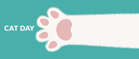World Cat Day concept.International Cat Day. Holiday concept. Template for background, Web banner, card, posterのイラスト素材