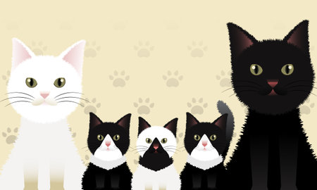World Cat Day concept.International Cat Day. Holiday concept. Template for background, Web banner, card, posterのイラスト素材