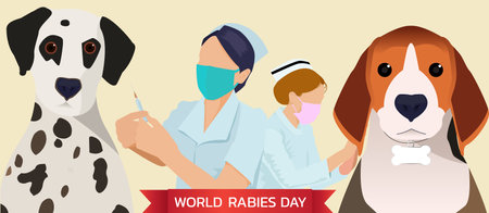 Vector Illustration of World Rabies Day concept observed on September 28thのイラスト素材