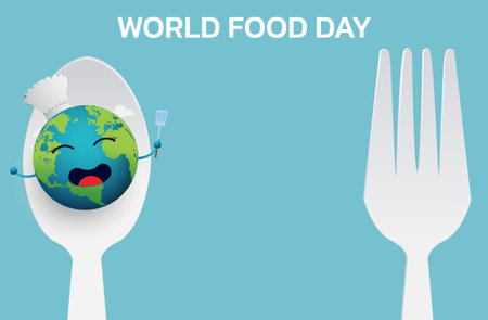 World food day illustration vector., colorful food background.のイラスト素材