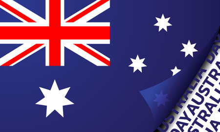 Happy Australia day. background design banner and flyer, postcard, celebration. Vector illustration.のイラスト素材