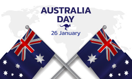 Happy Australia day. background design banner and flyer, postcard, celebration. Vector illustration.のイラスト素材