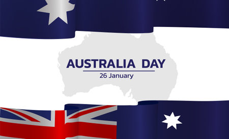 Happy Australia day. background design banner and flyer, postcard, celebration. Vector illustration.のイラスト素材