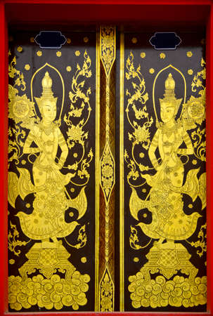 Thai style painted doorの写真素材