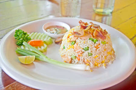 fried rice with pork.の写真素材