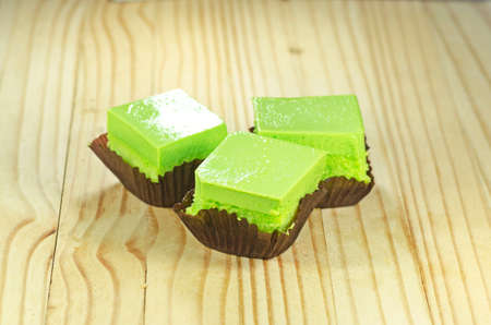 pandan custard  Chiffon cakeの写真素材