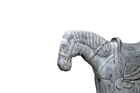 Horse statue on white backgroundの写真素材