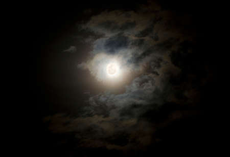 full moon and night sky with clound