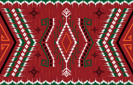 Vector Embroidery style Geometric ethnic oriental seamless pattern traditional Design for...