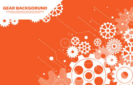 Abstract gear wheel pattern on a colorful technology square background EP.5.Used to decorate on advertisement, wallpaper, message board, sign or other work.のイラスト素材