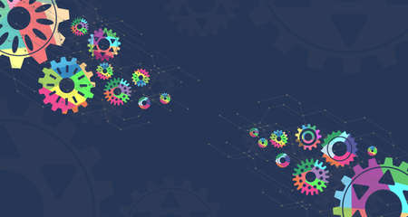 gear abstract technology background with geometric colorfulのイラスト素材