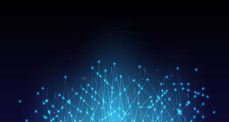 The network of digital technology, high-tech and engineering camps. Abstract technical background.Hi-tech communication concept innovation background vector illustrationのイラスト素材