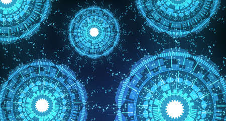 Technology cogwheel pattern with wrench on orange background EP.4.Used to decorate on message...