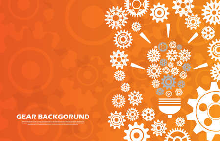 Technology cogwheel pattern with wrench on orange background EP.4.Used to decorate on message boards, advertising boards, publications and other worksのイラスト素材