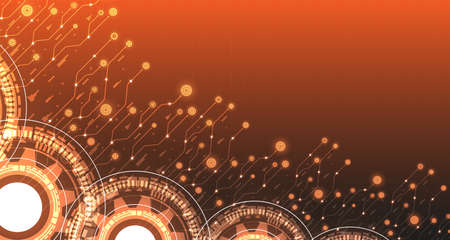 Gear technology background, Digital technology and engineering concept. Vector illustration. EP.6.Hi-tech communication concept innovation background vector illustrationのイラスト素材